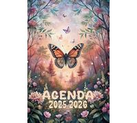 Agenda 2025-2026: Scolaire papillon | Journalier (une page par jour) | Septembre à Juillet | 14,8 x 21 cm | Collège et Lycée et primaire | couverture papillon | garçon et fille.