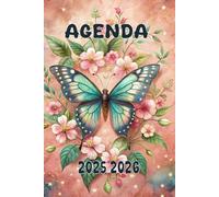 Agenda 2025-2026: Scolaire papillon | Journalier (une page par jour) | Septembre à Juillet | 14,8 x 21 cm | Collège et Lycée et primaire | couverture papillon | garçon et fille.