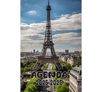 Agenda 2025-2026: Scolaire Paris | Journalier (une page par jour) | Septembre à Juillet | 14,8 x 21 cm | Collège et Lycée et primaire | tour Eiffel | France | garçon et fille.