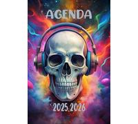 Agenda 2025-2026: Scolaire Tête de mort | Journalier (une page par jour) | Septembre à Juillet | 14,8 x 21 cm | Collège et Lycée et primaire | garçon et fille.