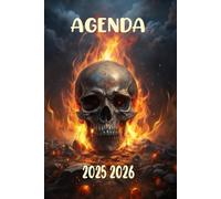 Agenda 2025-2026: Scolaire Tête de mort | Journalier (une page par jour) | Septembre à Juillet | 14,8 x 21 cm | Collège et Lycée et primaire | garçon et fille.