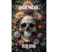 Agenda 2025-2026: Scolaire Tête de mort | Journalier (une page par jour) | Septembre à Juillet | 14,8 x 21 cm | Collège et Lycée et primaire | garçon et fille.