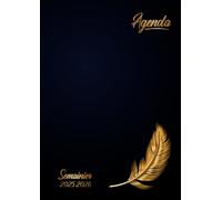 Agenda 2025 2026 Semainier A4: Planificateur hebdomadaire avec heures de juillet 2025 à juin 2026 (12 mois) - 1 semaine sur 2 pages - Couverture souple - Grand format A4 - Plume dorée