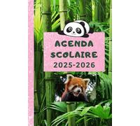 Agenda 2025-2026: Thème pandas, avec illustrations de pandas, intérieur couleur, pour filles et garçons du lycée, collège, étudiants, adultes, 4 jours par pages