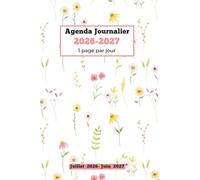 agenda 2026 2027 journalier a5 : 1 jour par page avec Heure 12 mois de juillet 2026 juin 2027 1 page par jour horaire 07h00 à 21h00 | français |Planificateur professionnel de 365 Jours | format a5