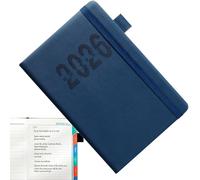 Agenda 2026 - Agenda with Elegant Strap | A5 Notebook with Vertical Stripes | Daily Planner, for Professional Teachers, Meetings, Fitness, Work, Travel