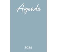 Agenda 2026: Bleu Pastel | Semainier (1 semaine sur 2 pages) | Format A5 (15x21 cm) | Planning hebdomadaire avec heures (7h-20h)
