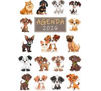 Agenda 2026 día por página: Planificador diario y mensual ,12 meses, 365 dias, regalo para amante de los perros, veterinario, estudiante de veterinaria