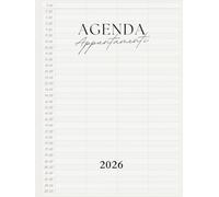Agenda 2026 giornaliera per appuntamenti : Un giorno per pagina con giorni e ore | 12 mesi italiano da gennaio a dicembre 2026 Intervalli di 30 minuti A4
