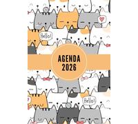 Agenda 2026: Kawaii - Semainier et Mensuel de Janvier à Décembre 2026 | Idéal pour Les Étudiants, Professionnels et Particuliers | Calendrier, Liste de Contacts, Notes - Petit Format de Poche