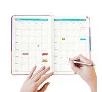 Agenda 2026,Leather Cover A5 Notebook - Day Planner 2026 Calendar Monthly - for School Home College Classroom Office Work Student Teacher Family Men Women