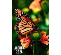 Agenda 2026: Papillon - Semainier et Mensuel de Janvier à Décembre 2026 | 12 Mois | Idéal pour Les Étudiants, Professionnels et Particuliers | Calendrier, Liste de Contacts, Notes