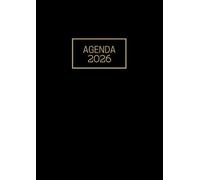 Agenda 2026 Semainier: A4 Noir Grand Format de Janvier à Décembre Planificateur Organiseur Professionnel 1 Semaine sur 2 Pages avec Heures 21 x 29,7 cm Hebdomadaire en Français