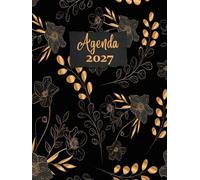 Agenda 2027 Journalier A4: Noir Professionnel, 1 Page Par Jour Avec Heure, 12 Mois De Janvier à Décembre 2027, Français