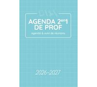 Agenda 2en1 de Prof 2026-2027 BLEU | Semainier & Suivi de Réunions pour Enseignants Scolaire Primaire | Coloré avec To Do List et Notes: Pensé pour ... scolaire ET vos réunions en un seul carnet