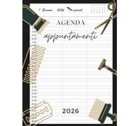 Agenda Appuntamenti 2026: Parrucchieri 2026 giornaliera, Intervalli di 30 minuti | Un giorno per pagina, 3 Colonne | 12 mesi da gennaio a dicembre 2026 A4.