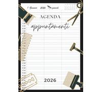 Agenda Appuntamenti 2026: Parrucchieri 2026 giornaliera, Intervalli di 30 minuti | Un giorno per pagina, 3 Colonne | 12 mesi da gennaio a dicembre 2026 A4.