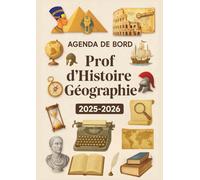 Agenda de Bord 2025/2026 Professeur d'Histoire Géographie EMC: Cahier Relevé de Notes pour 18 Classes | Carnet de Bord Enseignant 2025 2026 Prof ... | Planificateur de cours Semainier A4
