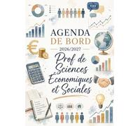 Agenda de bord 2026/2027 prof de sciences économiques et sociales : Cahier Relevé de Notes pour 15 Classes, Carnet de Bord Professeur 2026 2027 SES | Fiches de Stage, Organiseur Semainier, A4
