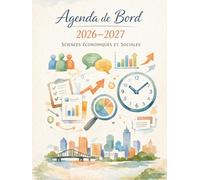 Agenda de bord 2026/2027 professeur de sciences économiques et sociales : Cahier Relevé de Notes pour 15 Classes, Carnet de Bord Enseignant 2026 2027 SES | Fiches de Stage, Organiseur Semainier, A4