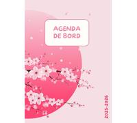 Agenda de bord enseignant 2025-2026 A4 couverture souple fleur de cerisier intérieur noir et blanc: L'essentiel 5 classes et professeur principal