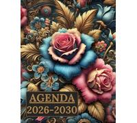 Agenda de cinq ans 2026-2030: Planificateur Mensuel 60 Mois, Du 1 janvier 26 jusqu'a le 31 Décember 30 chaque Mois Occupe deux Pages