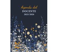 Agenda del Docente: Planner settimanale A4 • completo e pratico per la scuola secondaria • tema Fiori di campo blu