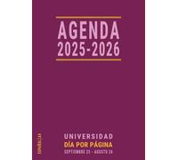 Agenda Día por Página 2025 2026 A4: Español , Planificador para la Universidad , Organiza tu vida Escolar o Universitaria , Académico 25-26 , De ... Agosto para Estudiantes Universitarios , Rosa