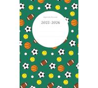Agenda Escolar 2025-2026 | Año escolar de Septiembre a Julio | Vista de la semana de L-V | Diseño deportes fondo verde