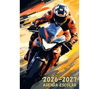 Agenda Escolar 2026/2027: Motocicletas, cuaderno de planificación de estudio integral para primaria y secundaria, organización del año escolar, horario diario y espacios para tomar notas y más.