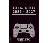Agenda Escolar 2026 2027 Semana Vista A4: Chico, Español, Planificador Semanal 26-27 para Instituto / Bachillerato / Secundaria, Grande, Negro