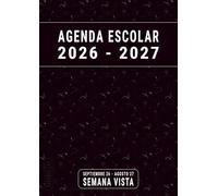 Agenda Escolar 2026 2027 Semana Vista A4 Español: Negro , Para Chico de Secundaria, instituto y Bachillerato , De Septiembre a Agosto , Grande