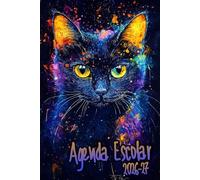 Agenda Escolar 2026-27: Horarios semanales con amplios espacios para anotar tareas y secciones para resumir las materias escolares para niños y jóvenes amantes de los gatos.