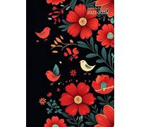 Agenda Escolar Semana Vista A5: Flores - Horizontal - Pequeña - Español - 12 Meses - Semanal 1 Semana en 2 Pàginas Con Planificador Mensual - Para: ... - Tapa Blanda Sin Anillas - Sin Espiral.