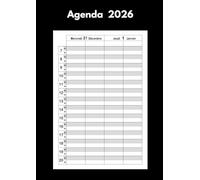 Agenda journalier 2026: Planificateur de rendez-vous professionnels pour 2 personnes - Intervalles de 30 minutes de 7h à 21h - Grand format A4