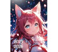 Agenda Manga Fille: UN JOUR PAR PAGE | Format Standard 12x17 cm | Pour enfant - Elève de Primaire ou Collège CP, CE1, CE2, CM1, CM2 | Organiseur ... jour | Chibi, Anime, Cute, Renard, Rose Girly