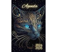 Agenda Mensuel 10 ans 2026-2035: Planificateur chat de 120 Mois | de Janvier 2026-Décembre 2035 | 1 mois sur 2 pages | Organisateur Français | Format de Poche A5 | 287 pages.