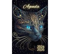 Agenda Mensuel 10 ans 2026-2035: Planificateur chat de 120 Mois | de Janvier 2026-Décembre 2035 | 1 mois sur 2 pages | Organisateur Français | Format de Poche A5 | 287 pages.