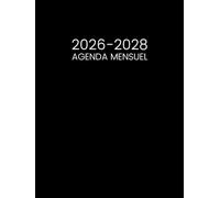 Agenda Mensuel 2026-2028: Planificateur de 3 Ans de Janvier 2026 a Décembre 2028 - 1 Mois sur 2 Pages || 36 Mois Calendrier Organisateur avec Jours Fériés - Grand Format