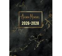 Agenda Mensuel 2026-2028 trois ans: Planificateur 36 Mois, Du 1 janvier 2026 jusqu'a le 31 Décember 2028, |Théme: Noir et Doré |