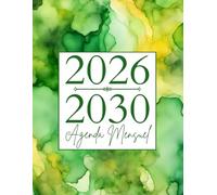 Agenda Mensuel 2026-2030 cinq ans: Planificateur Mensuel de 60 Mois - de Janvier au Décembre, 1 Mois sur 2 Pages, Format a4.