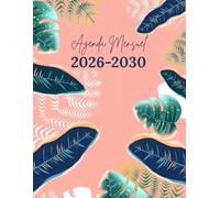 Agenda Mensuel 2026-2030 cinq ans: Planificateur Mensuel de 60 Mois - de Janvier au Décembre, 1 Mois sur 2 Pages, Format a4.
