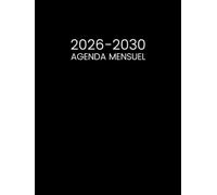 Agenda Mensuel 2026-2030: Planificateur de 5 Ans de Janvier 2026 a Décembre 2030 - 1 Mois Sur 2 Pages || 60 Mois Calendrier Organisateur avec Jours Fériés - Grand Format