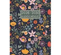 Agenda Mensuel 2026-2030: Planificateur Organisateur de Cinq Ans de Janvier 2026 a Décembre 2030 - 1 Mois Sur 2 Pages || 60 Mois Calendrier avec Jours Fériés - Grand Format - Français