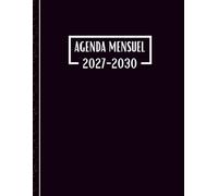 Agenda Mensuel 2027-2030 quatre ans: Planificateur 48 Mois, Du 1 janvier 2027 jusqu'a le 31 Décember 2030, |Théme: Noir |