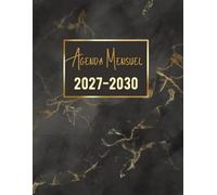 Agenda Mensuel 2027-2030 quatre ans: Planificateur 48 Mois, Du 1 janvier 2027 jusqu'a le 31 Décember 2030, |Théme: Noir et Doré |