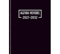 Agenda Mensuel 2027-2032 six ans: Planificateur 72 Mois, Du 1 janvier 2027 jusqu'a le 31 Décember 2032, |Théme: Noir |
