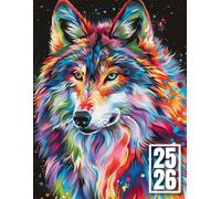 Agenda Scolaire 2025 2026 Animaux: Couverture Souple Loup Magique, Organiseur Scolaire 11 Mois de (Septembre 2025/Juillet 2026) pour Étudiants ... - Planificateur Journalier 1 Jour Par Page