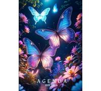 Agenda Scolaire 2025 2026 fille: Organisateur et Planificateur Journalier |2 Jours Par Page | Couverture Papillon, Fleurs