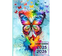 Agenda Scolaire 2025-2026 Fille Papillon: Organisateur et Planificateur Journalier /2 Jours sur Page,de Sept 2025 - juil 2026 pour Etudiant de Primaire, Collège, Lycée.
